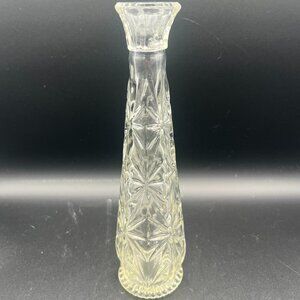 Vintage 1950s Anchor Hocking Starburst Clear Glass Bud Vase